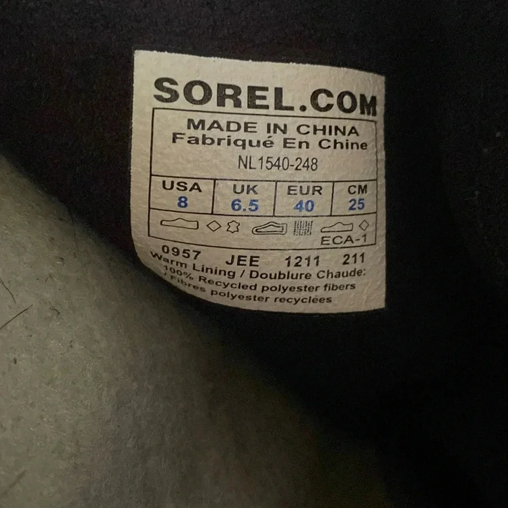 Sorel Joan‎ of Arctic Snow Boots Black Faux Fur Size 8 Brown Fur Cuff
